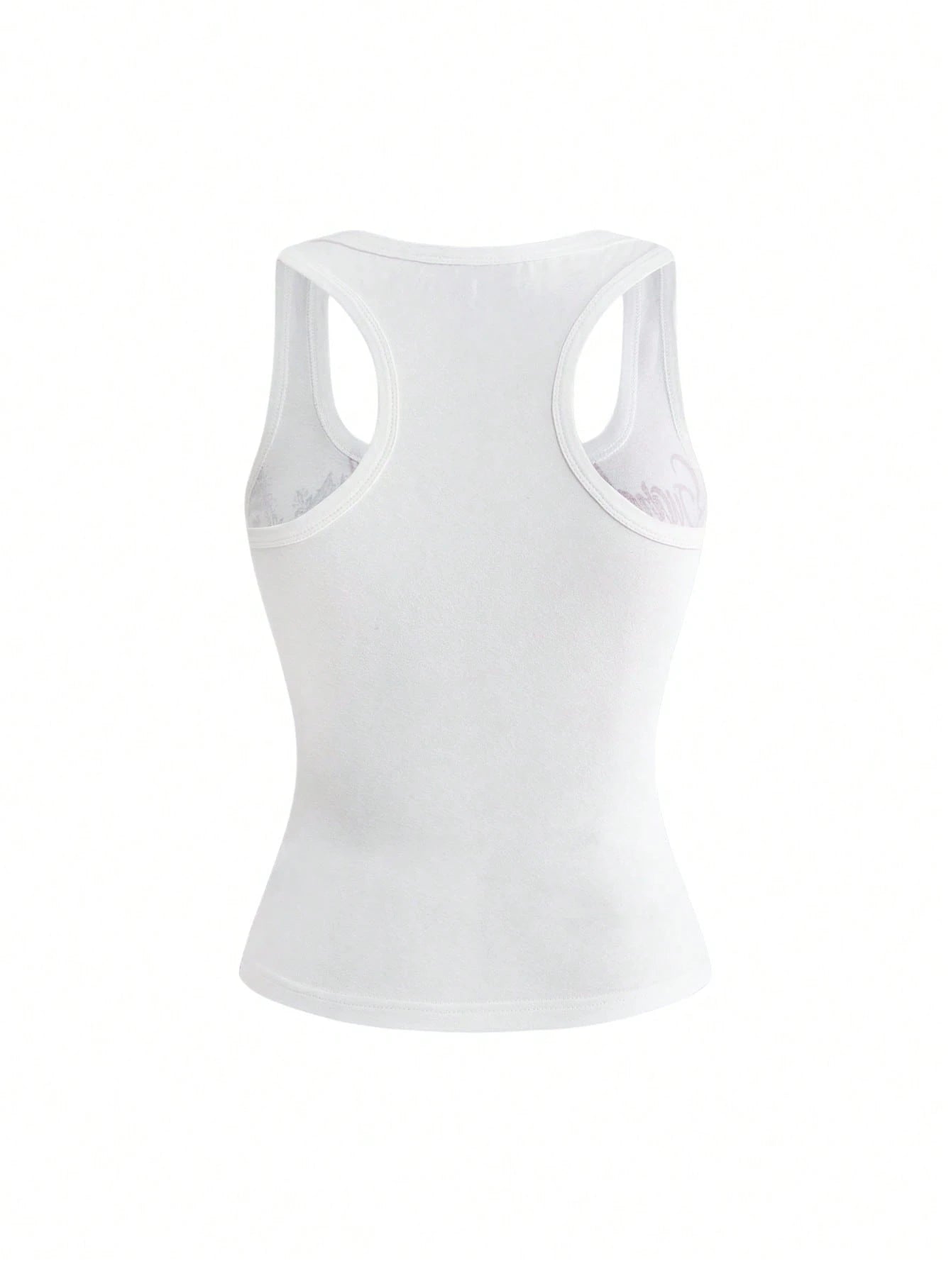 ROMWE Avant Y2K Retro Tiger Vine Faux Tattoo Print Tight Racerback Tank Top