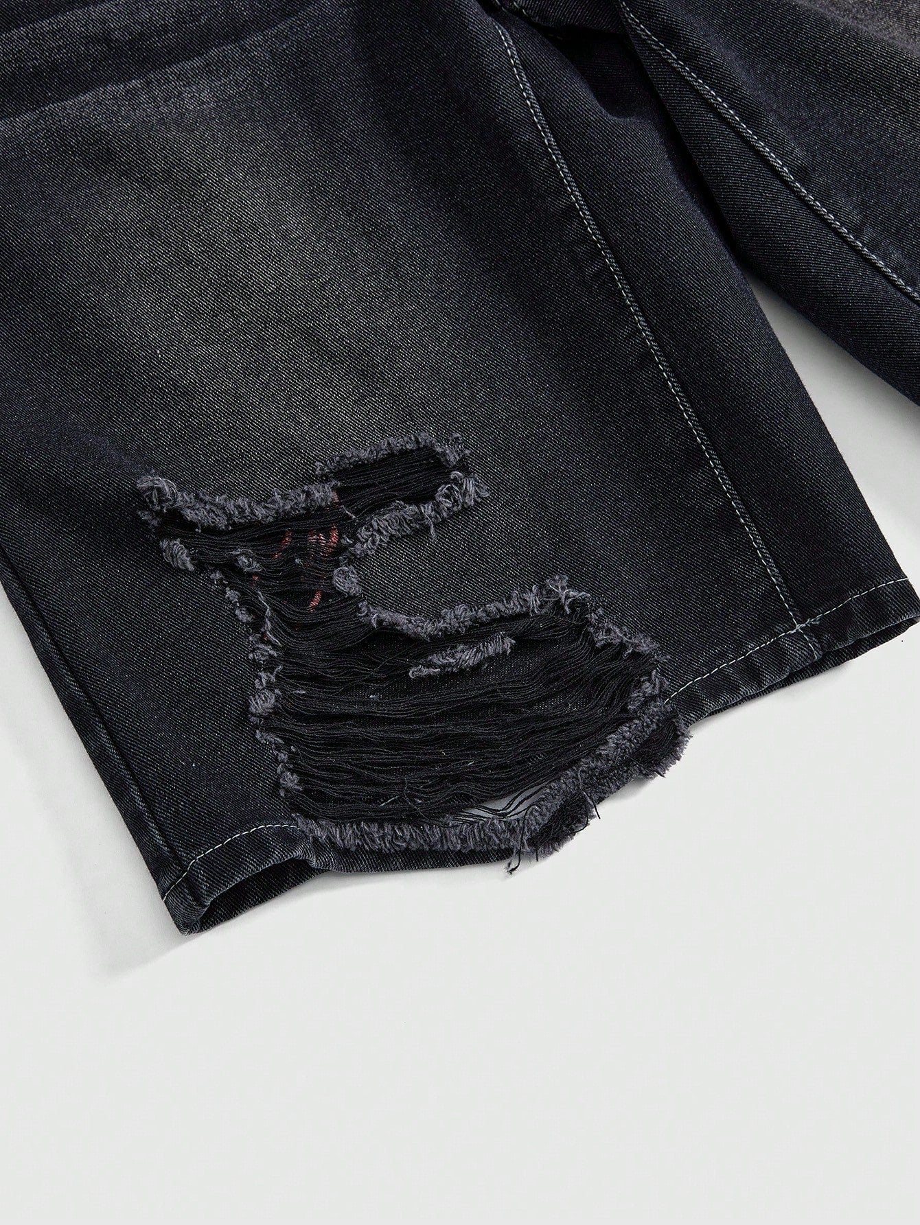 ROMWE Grunge Punk Spring/Summer Women's Casual Cross Embroidery Patch Pocket Denim Shorts