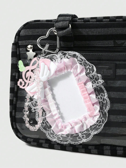 ROMWE Kawaii 1 Japanese Sweet And Cute Delicate Girl Soft And Cute Two-Dimensional Pink Series Handmade Beaded Translucent Special-Shaped Natural Gravel Star Wings Polka Dot Sound Symbol Cloud Angel W