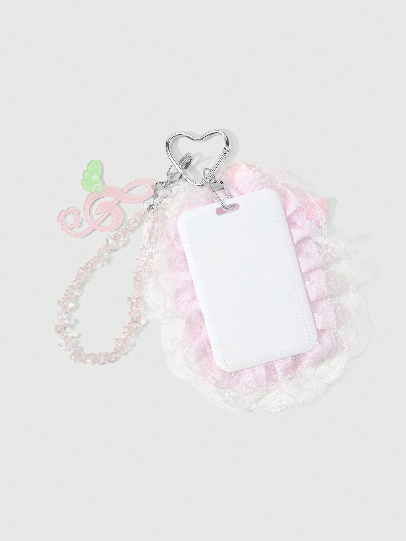 ROMWE Kawaii 1 Japanese Sweet And Cute Delicate Girl Soft And Cute Two-Dimensional Pink Series Handmade Beaded Translucent Special-Shaped Natural Gravel Star Wings Polka Dot Sound Symbol Cloud Angel W
