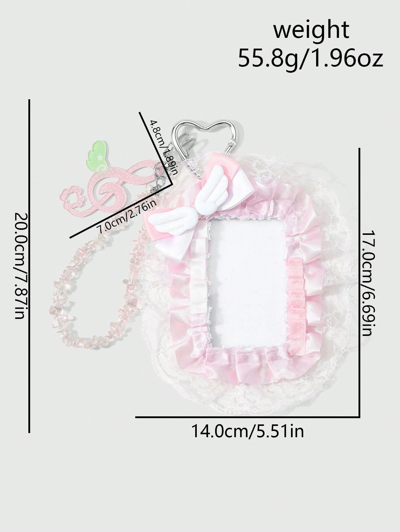 ROMWE Kawaii 1 Japanese Sweet And Cute Delicate Girl Soft And Cute Two-Dimensional Pink Series Handmade Beaded Translucent Special-Shaped Natural Gravel Star Wings Polka Dot Sound Symbol Cloud Angel W