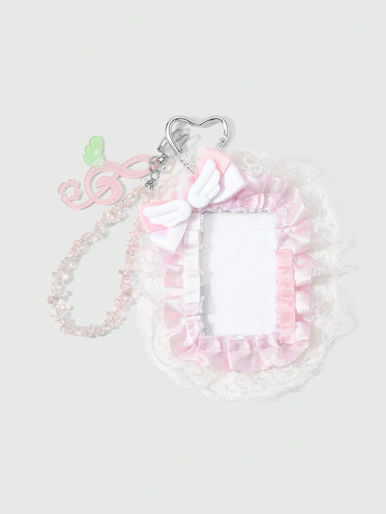 ROMWE Kawaii 1 Japanese Sweet And Cute Delicate Girl Soft And Cute Two-Dimensional Pink Series Handmade Beaded Translucent Special-Shaped Natural Gravel Star Wings Polka Dot Sound Symbol Cloud Angel W
