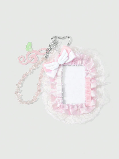 ROMWE Kawaii 1 Japanese Sweet And Cute Delicate Girl Soft And Cute Two-Dimensional Pink Series Handmade Beaded Translucent Special-Shaped Natural Gravel Star Wings Polka Dot Sound Symbol Cloud Angel W