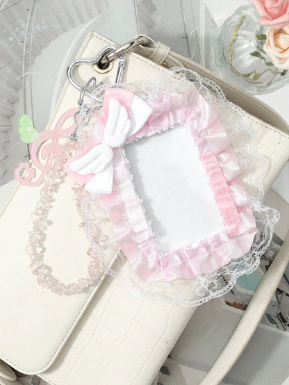 ROMWE Kawaii 1 Japanese Sweet And Cute Delicate Girl Soft And Cute Two-Dimensional Pink Series Handmade Beaded Translucent Special-Shaped Natural Gravel Star Wings Polka Dot Sound Symbol Cloud Angel W