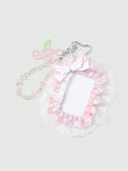 ROMWE Kawaii 1 Japanese Sweet And Cute Delicate Girl Soft And Cute Two-Dimensional Pink Series Handmade Beaded Translucent Special-Shaped Natural Gravel Star Wings Polka Dot Sound Symbol Cloud Angel W