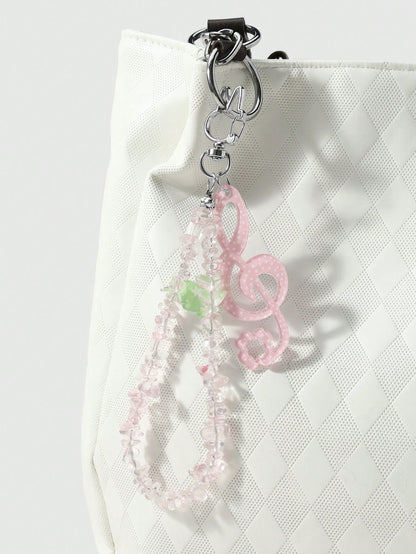 ROMWE Kawaii 1 Japanese Sweet And Cute Delicate Girl Soft And Cute Two-Dimensional Pink Series Handmade Beaded Translucent Special-Shaped Natural Gravel Star Wings Polka Dot Sound Symbol Cloud Angel W