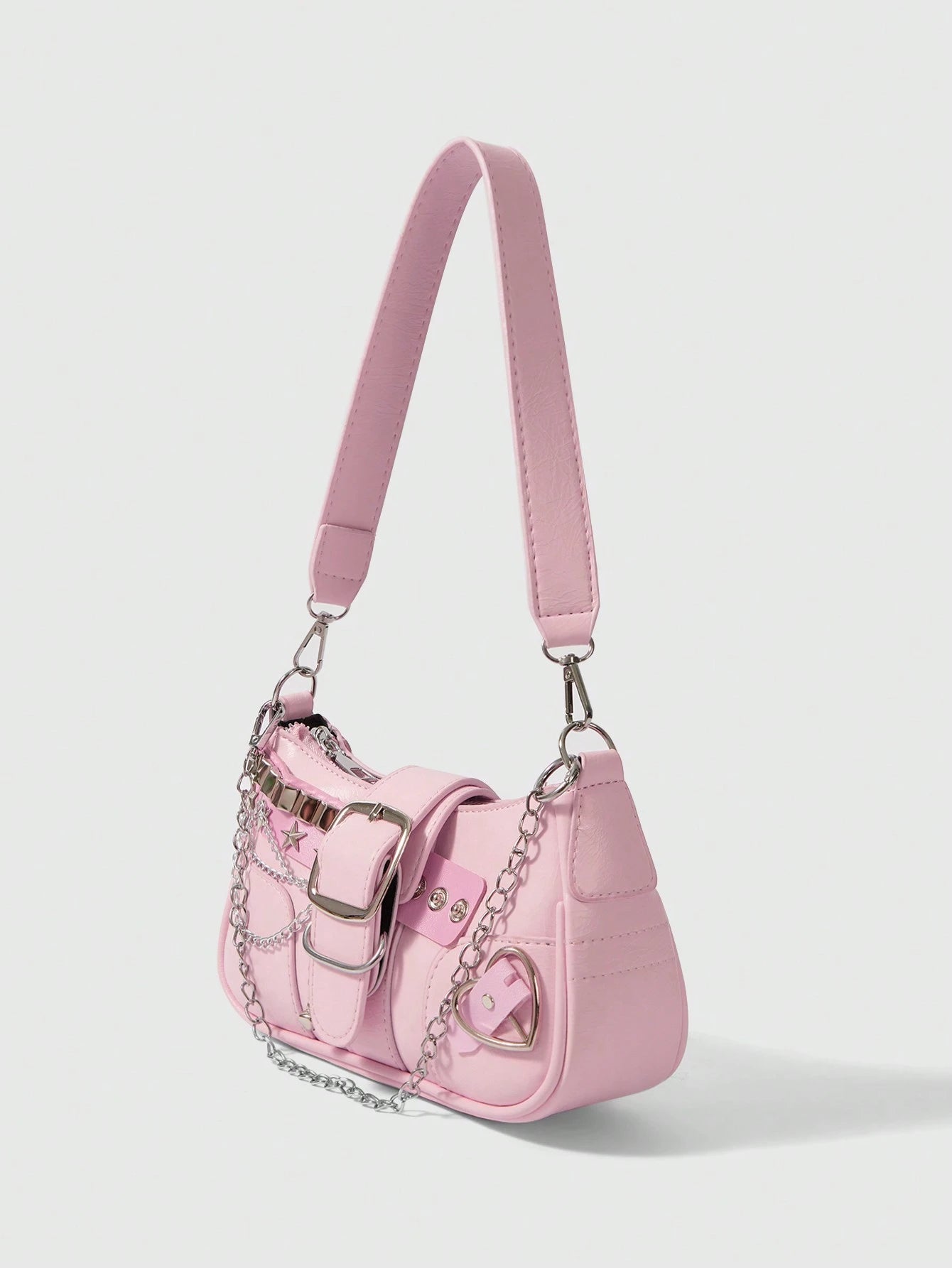 ROMWE Kawaii Cute White Y2K Style Women's Shoulder Bag, Perfect For Street,For Fancy Party, Best Gifts For Girls