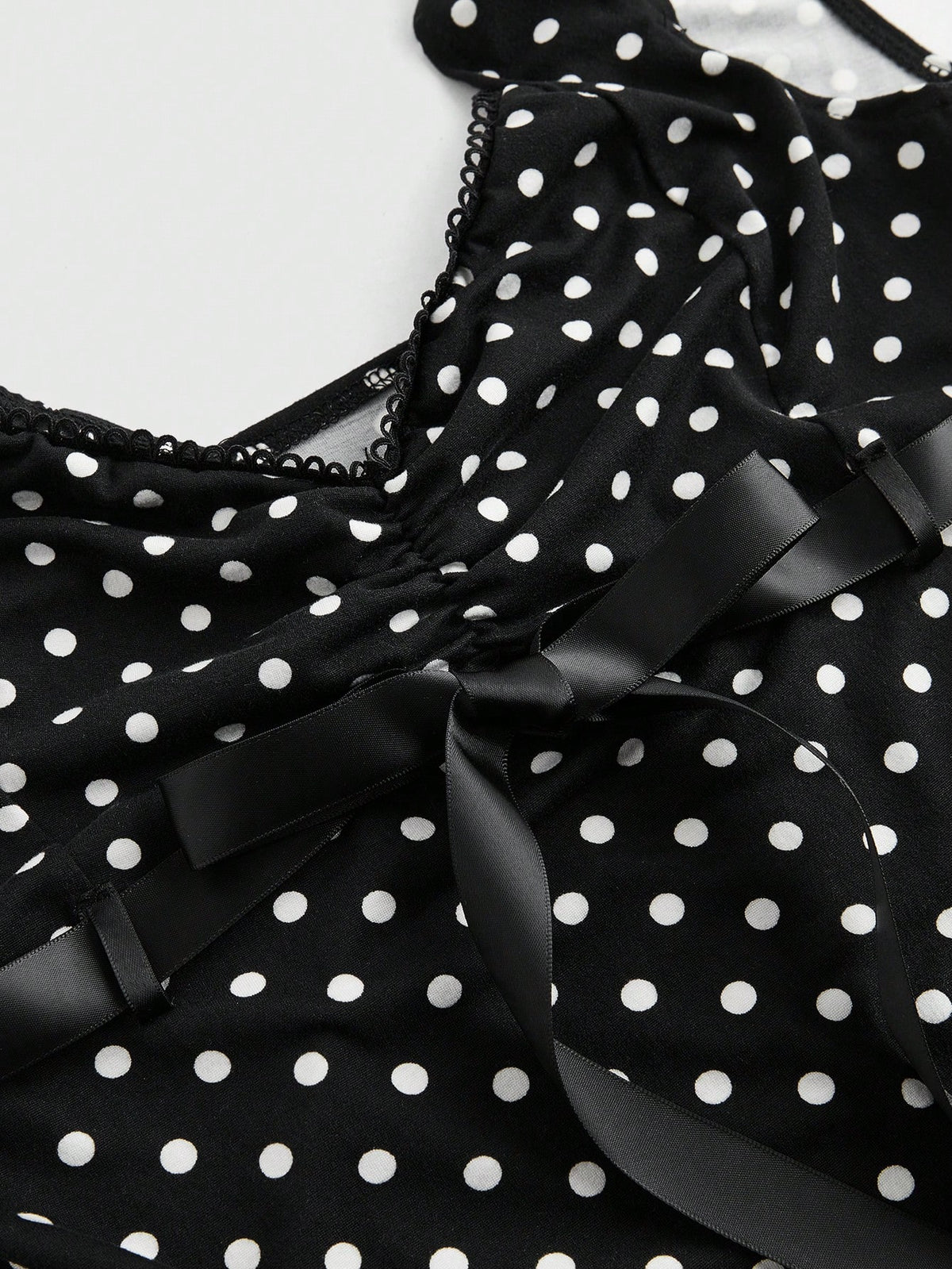 ROMWE Y2K Polka Dot Bowknot Design Women T-Shirt