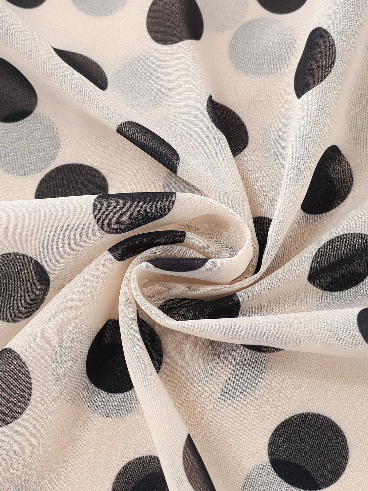 RosyDaze Women's Vintage Polka Dot Chiffon Blouse With Bow Tie, Stand Collar, Puff Long Sleeves, Elegant Drape Commuter Shirt For Spring And Autumn