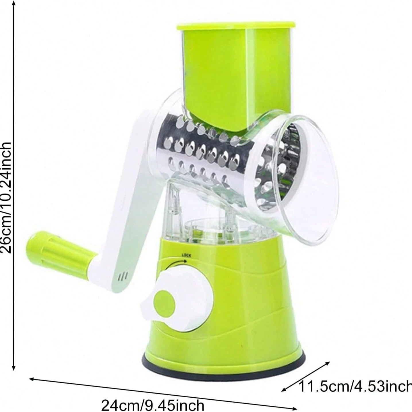 Rotary Cheese Grinder, Vegetable Cheese Slicer, 3 Carefully Designed Blades, Kitchen Ground Vegetable Slicer, Multi-Purpose Cheese Chopper For Carrots, Potatoes, Cucumbers, Zucchini, And More. Strong