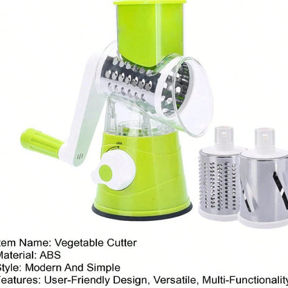 Rotary Cheese Grinder, Vegetable Cheese Slicer, 3 Carefully Designed Blades, Kitchen Ground Vegetable Slicer, Multi-Purpose Cheese Chopper For Carrots, Potatoes, Cucumbers, Zucchini, And More. Strong