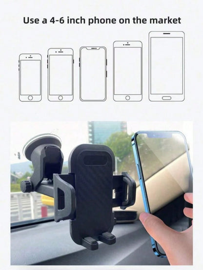 Rotatable Suction Cup Car Phone Mount Holder, For IPhone & Android, Windshield & Dash, Washable & Reusable