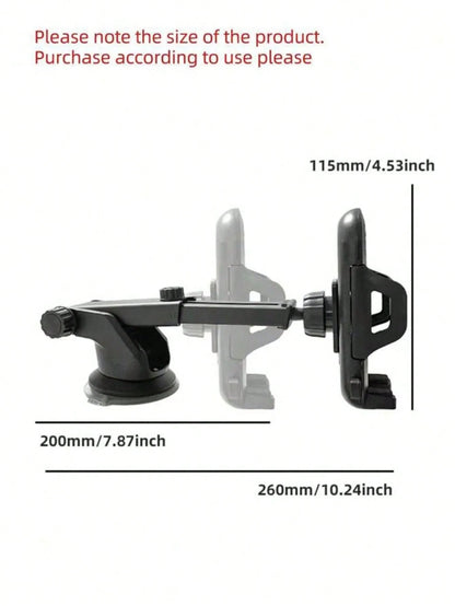 Rotatable Suction Cup Car Phone Mount Holder, For IPhone & Android, Windshield & Dash, Washable & Reusable