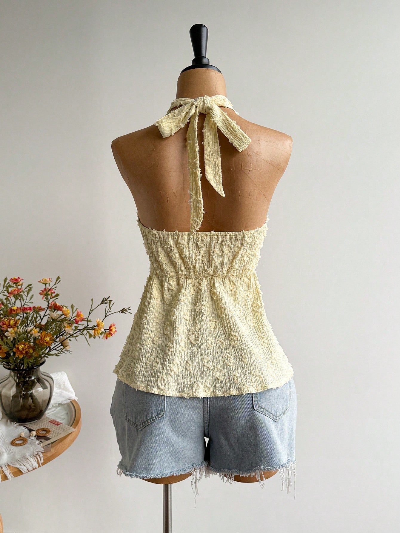 Rusttydustty Women's Backless Bohemian Style Halter Top For Vacation And Music Festival, Suitable For Autumn Summer