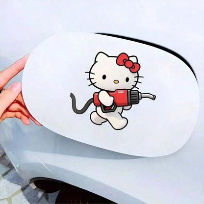 SANRIO 1pc Hello Kitty Car Sticker, Cute Cartoon Personalized Decorative Rearview Mirror Decal, Suitable For Vehicle Decoration, Easy To Use And Residue-Free, Christmas Party Gift, Excellent Small Gif