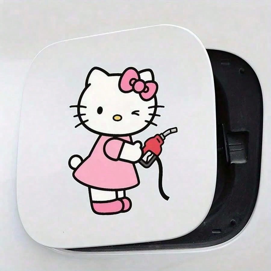SANRIO 1pc Hello Kitty Car Sticker, Cute Cartoon Personalized Decorative Rearview Mirror Decal, Suitable For Vehicle Decoration, Easy To Use And Residue-Free, Christmas Party Gift, Excellent Small Gif