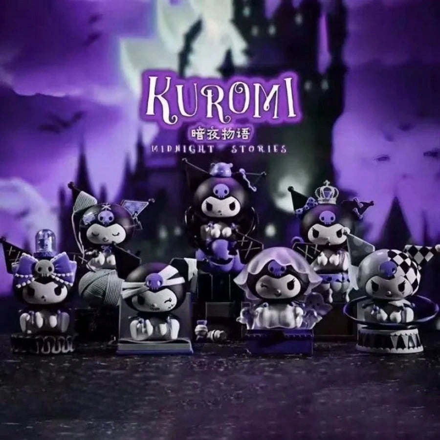 Sanrio Mystery Blind Box Dark Night Story Series Kuromi Figurine, Random Surprise PVC Collectible Doll Gift Box, Desktop Decor, Essential Gift For Halloween, Christmas, New Year, Birthday