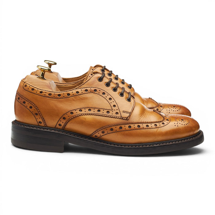 Savile Row Tan Brown Leather Derby Brogues UK 8 F