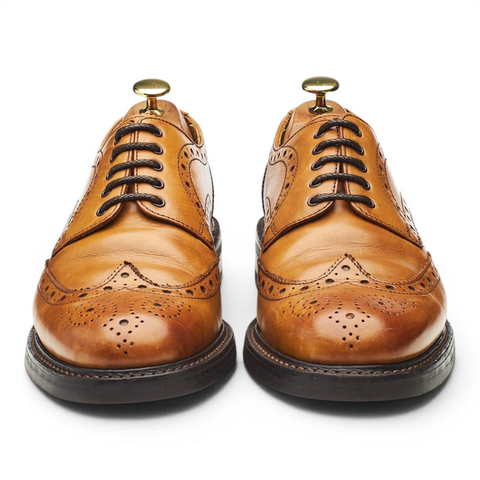 Savile Row Tan Brown Leather Derby Brogues UK 8 F