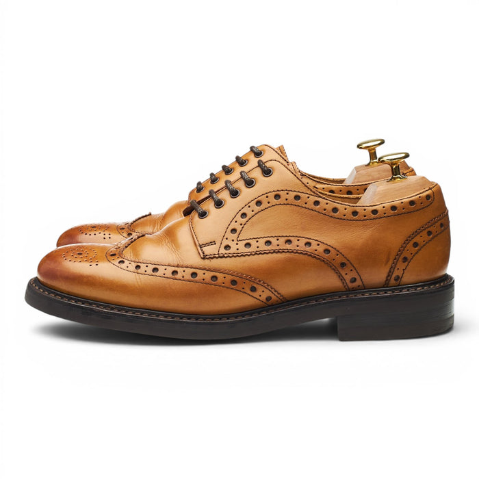 Savile Row Tan Brown Leather Derby Brogues UK 8 F