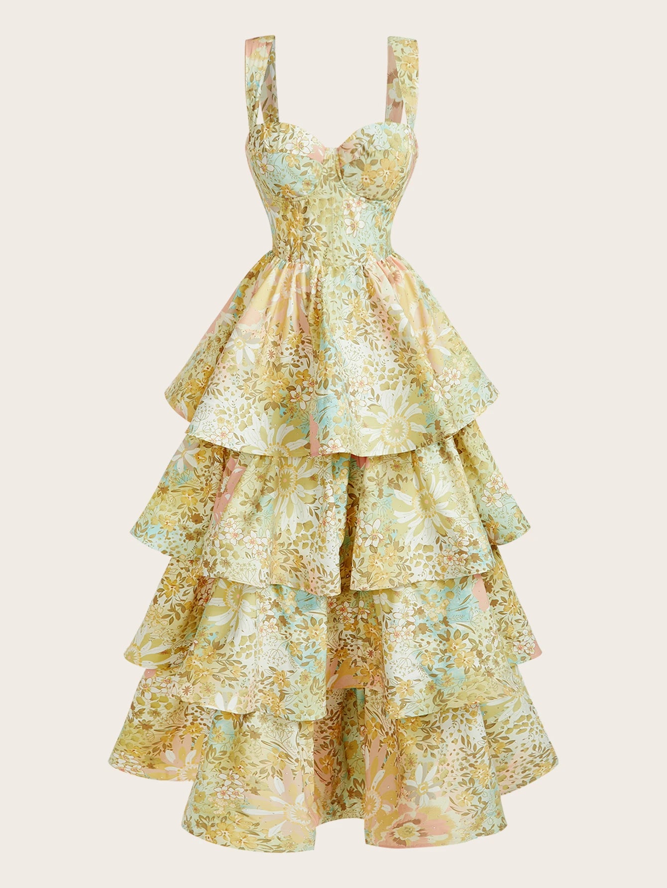 Savoree Elegant Rhinestone Bustier Tiered Dress, Sexy Outfit For Women, Summer, Beach, Festival, Holiday