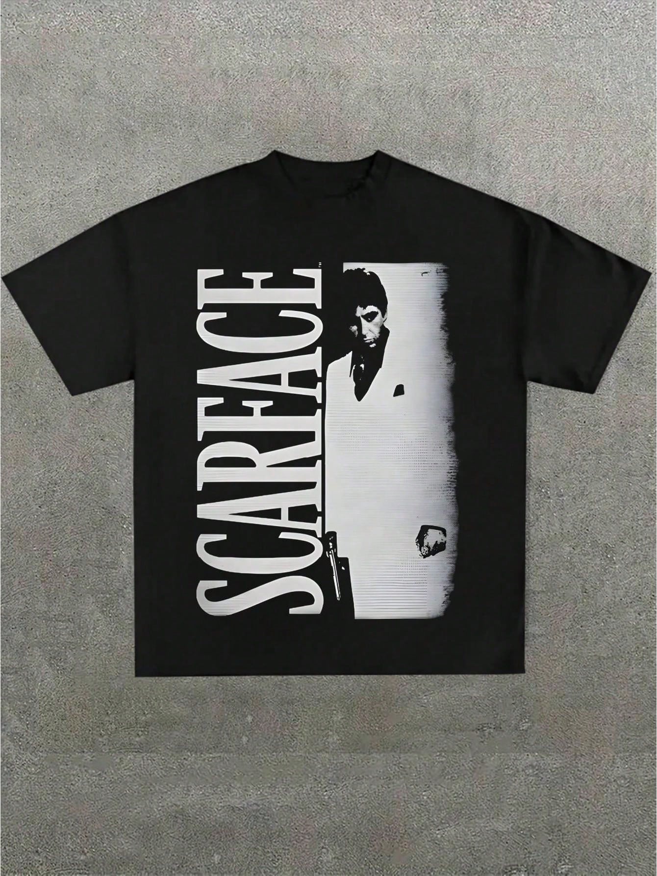 Scar Face Tony Lots O Light,(1 Pcs )100% Cotton Casual Printed T-Shirt,Crew Neck Short Sleeve,220g Cotton T-Shirt,For Going Out,Gift,Summer,Unisex