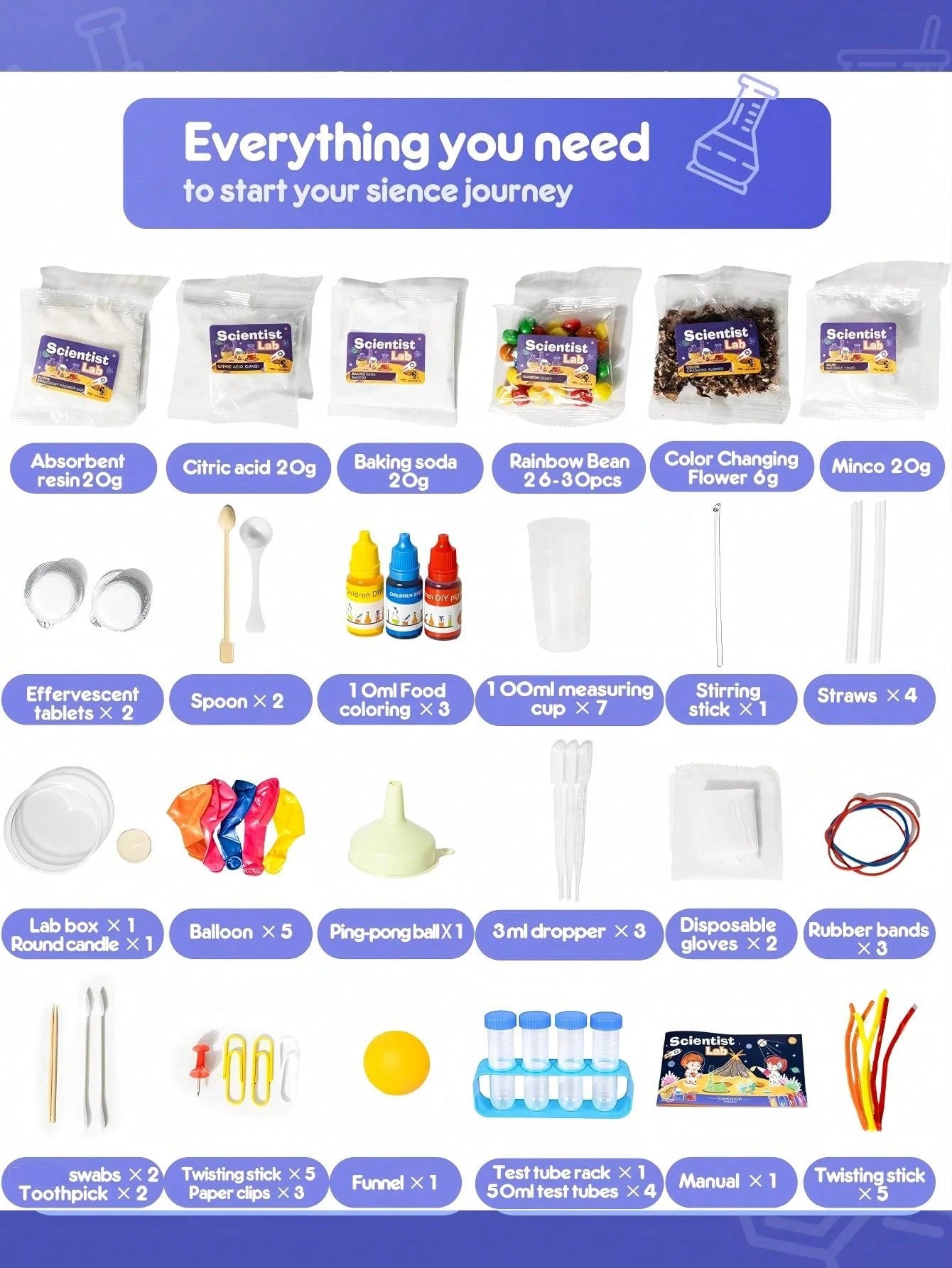 Science Kit With 36 48 60 70 80 Science Lab Experiments, DIY STEM Science Experiment Kit, Learning And Educational Toys For 6 7 8 9 10 11 12Years Old Kids Boys Girl Gift