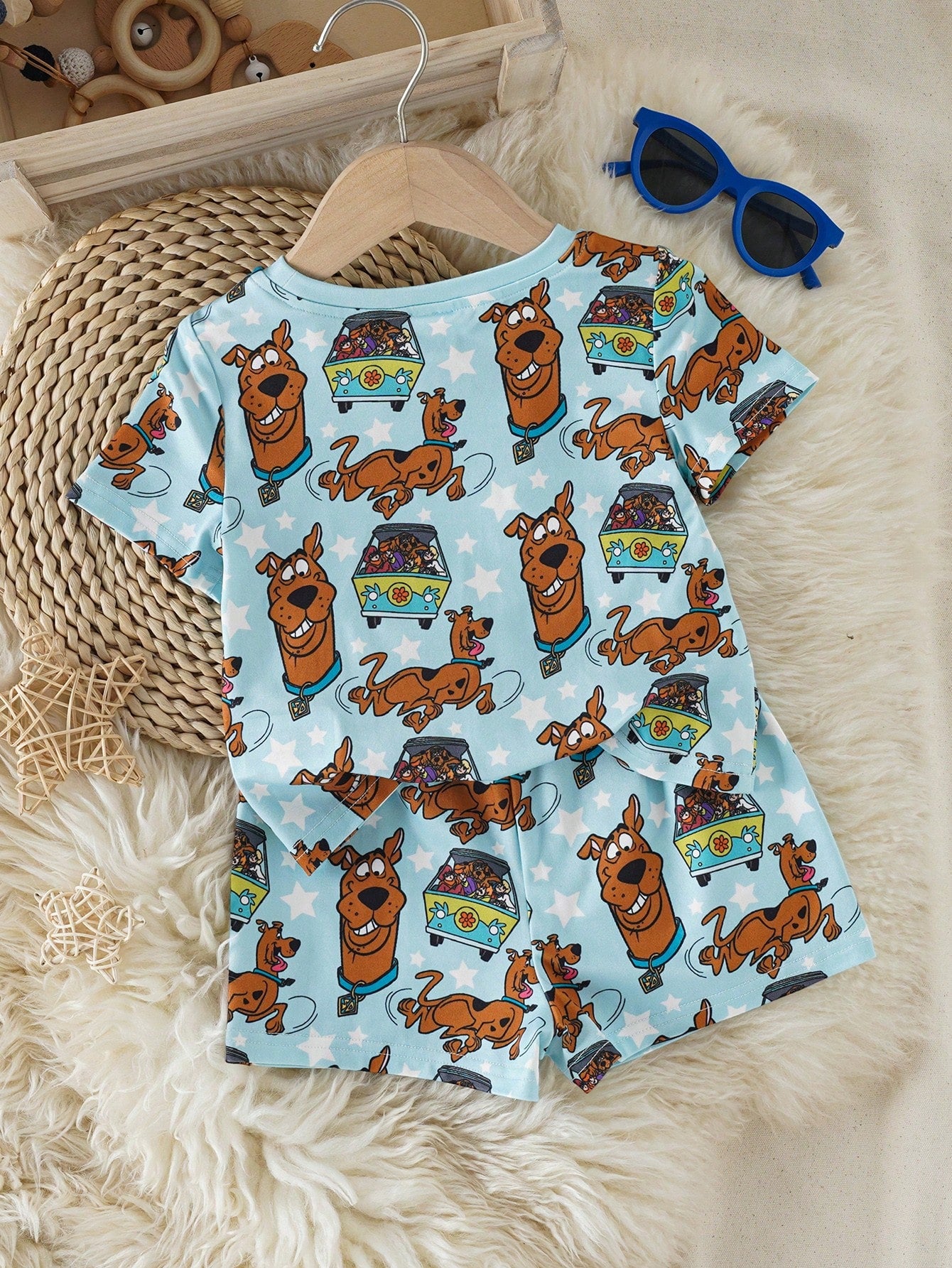 SCOOBY-DOO X Baby Boy Cartoon Print Short Sleeve Top And Shorts Pajama Set