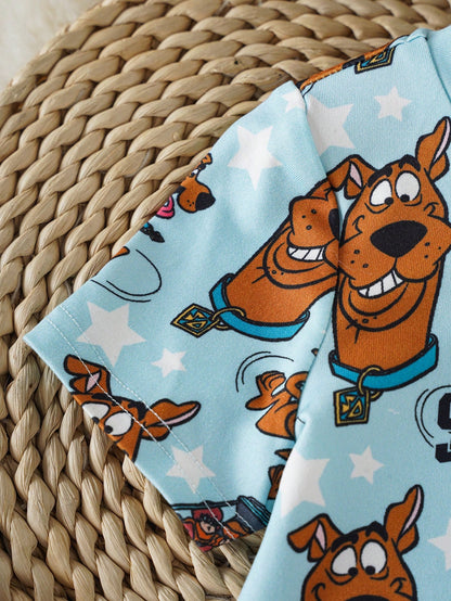 SCOOBY-DOO X Baby Boy Cartoon Print Short Sleeve Top And Shorts Pajama Set