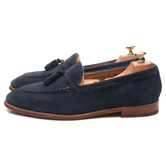 'Scottie' Navy Blue Leather Tassel Loafers UK 10 E