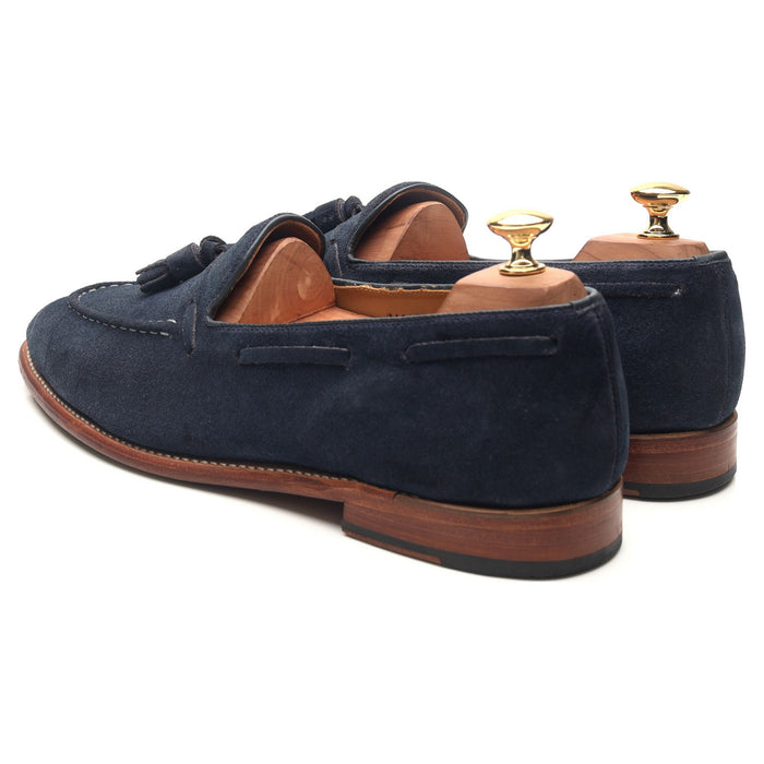 'Scottie' Navy Blue Leather Tassel Loafers UK 10 E