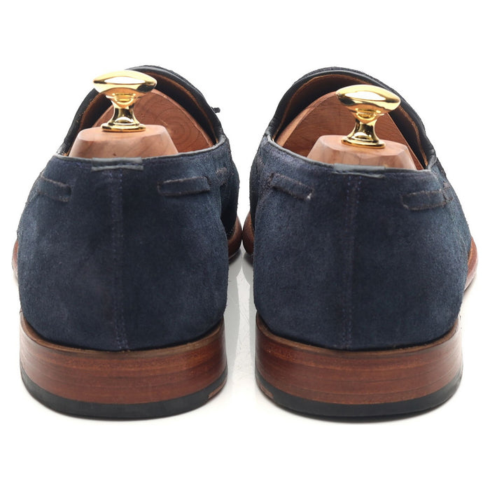 'Scottie' Navy Blue Leather Tassel Loafers UK 10 E