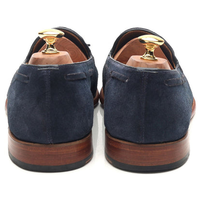'Scottie' Navy Blue Leather Tassel Loafers UK 10 E
