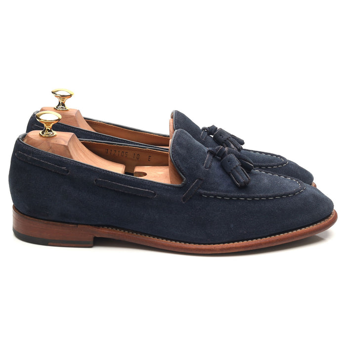 'Scottie' Navy Blue Leather Tassel Loafers UK 10 E