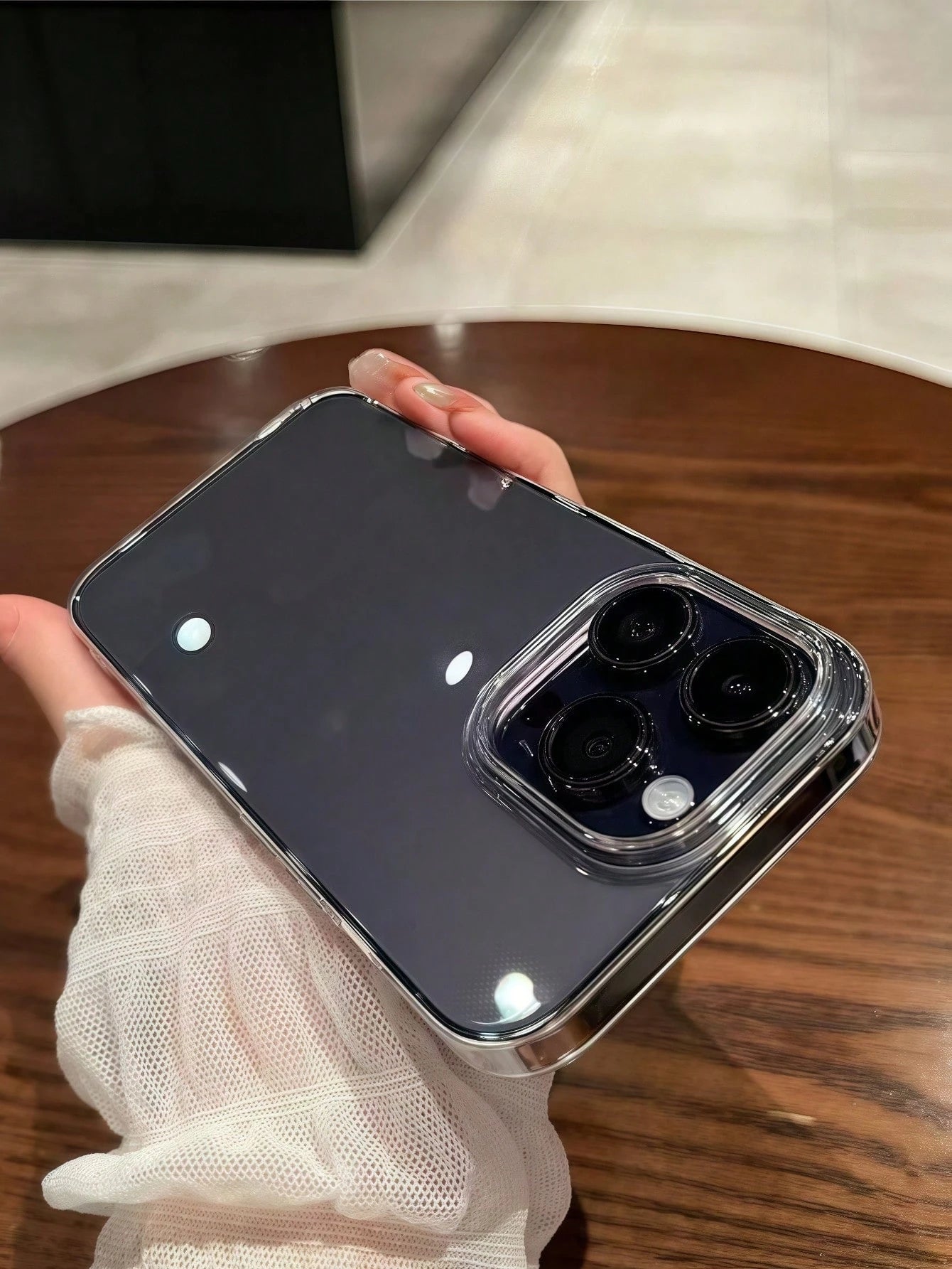 Screen Protection Silicone Cute Minimalist Shockproof Solid Color Fashion High Quality Apple Transparent Simple Full Body Glossy Phone Case Compatible With IPhone 15/15 Pro Max/15 Pro/15 Plus/11/12/13