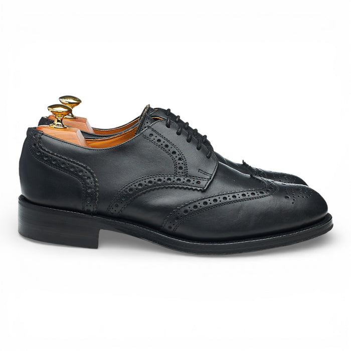 'Selkirk' Black Leather Derby Brogues UK 8