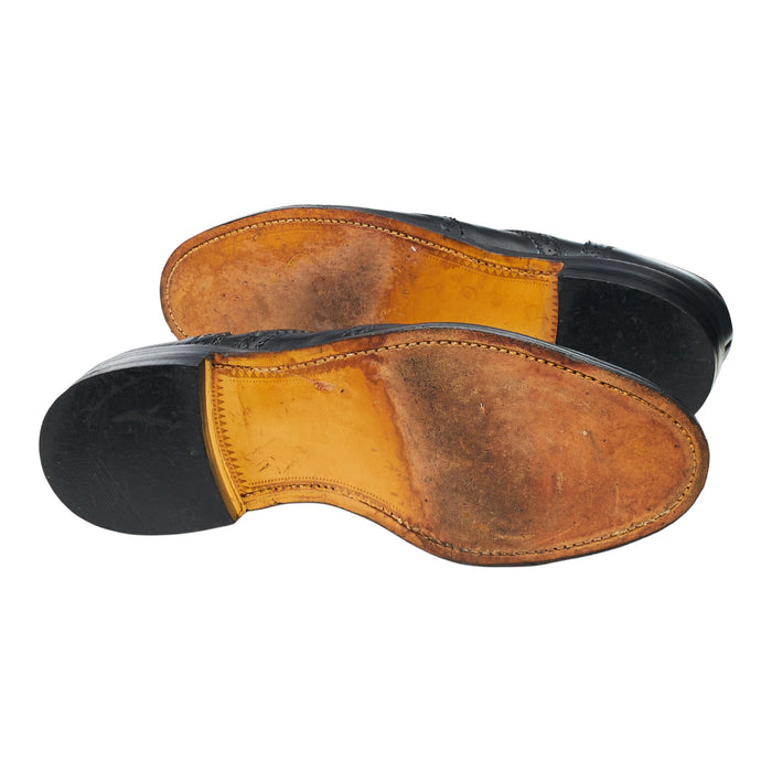 'Selkirk' Black Leather Derby Brogues UK 8