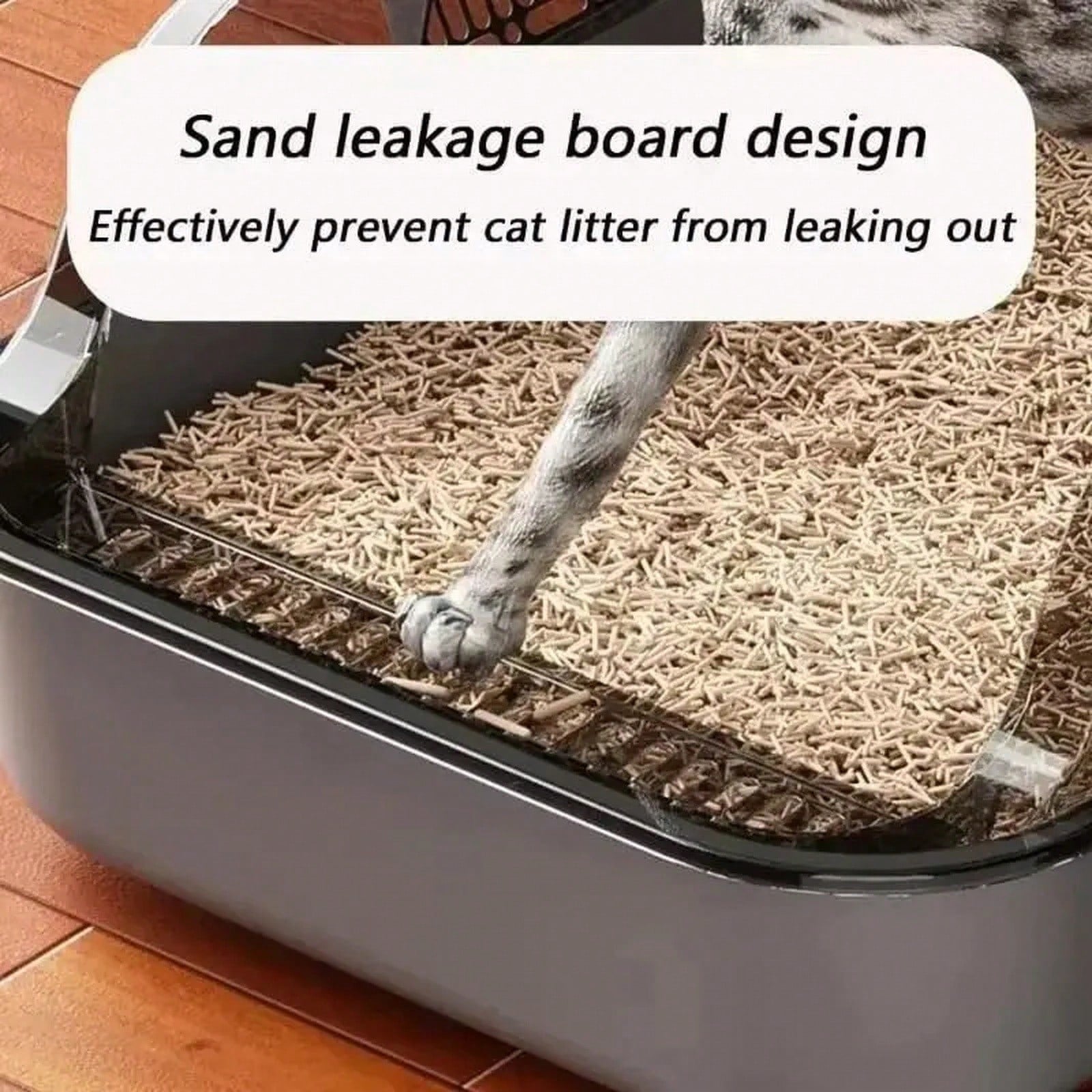 Semi-Enclosed Cat Litter Box, Splash-Proof Kitten Toilet Box, Pet Cleaning Box, High-Sided Design