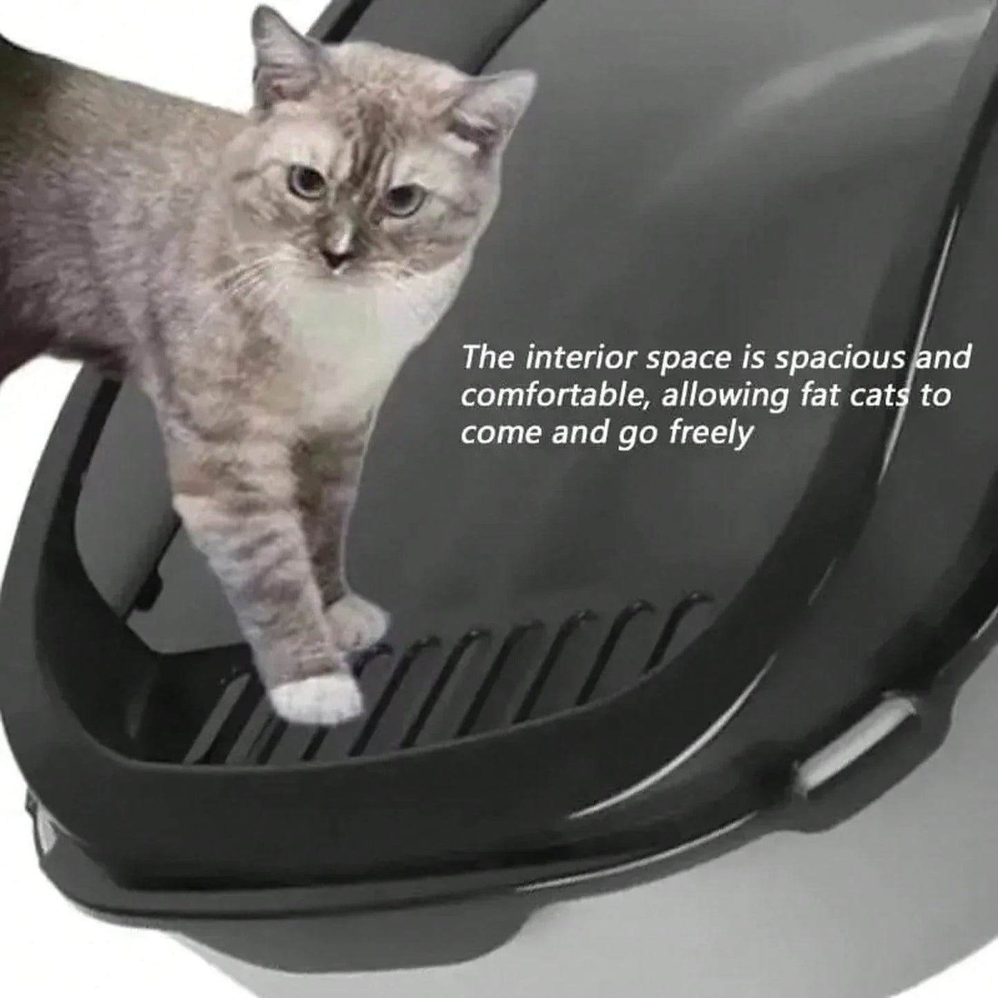 Semi-Enclosed Cat Litter Box, Splash-Proof Kitten Toilet Box, Pet Cleaning Box, High-Sided Design
