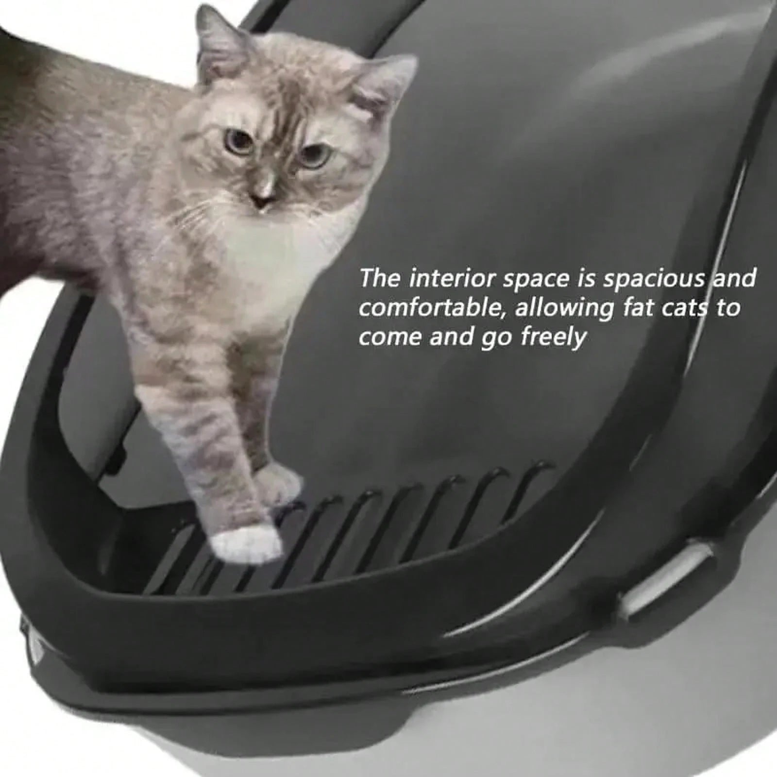 Semi-Enclosed Cat Litter Box, Splash-Proof Kitten Toilet Box, Pet Cleaning Box, High-Sided Design