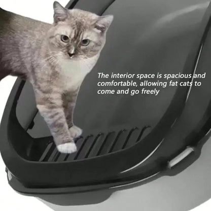 Semi-Enclosed Cat Litter Box, Splash-Proof Kitten Toilet Box, Pet Cleaning Box, High-Sided Design