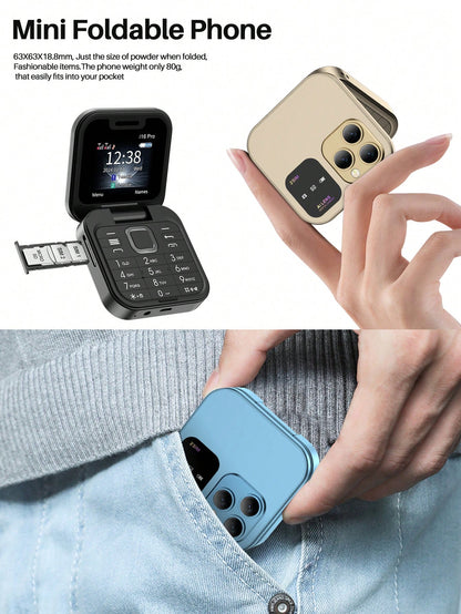 SERVO I16 Pro Mini Folding Phone 2G GSM Dual SIM Quick Dial Video Player 3.5mm Earphone Jack FM Flip Phone
