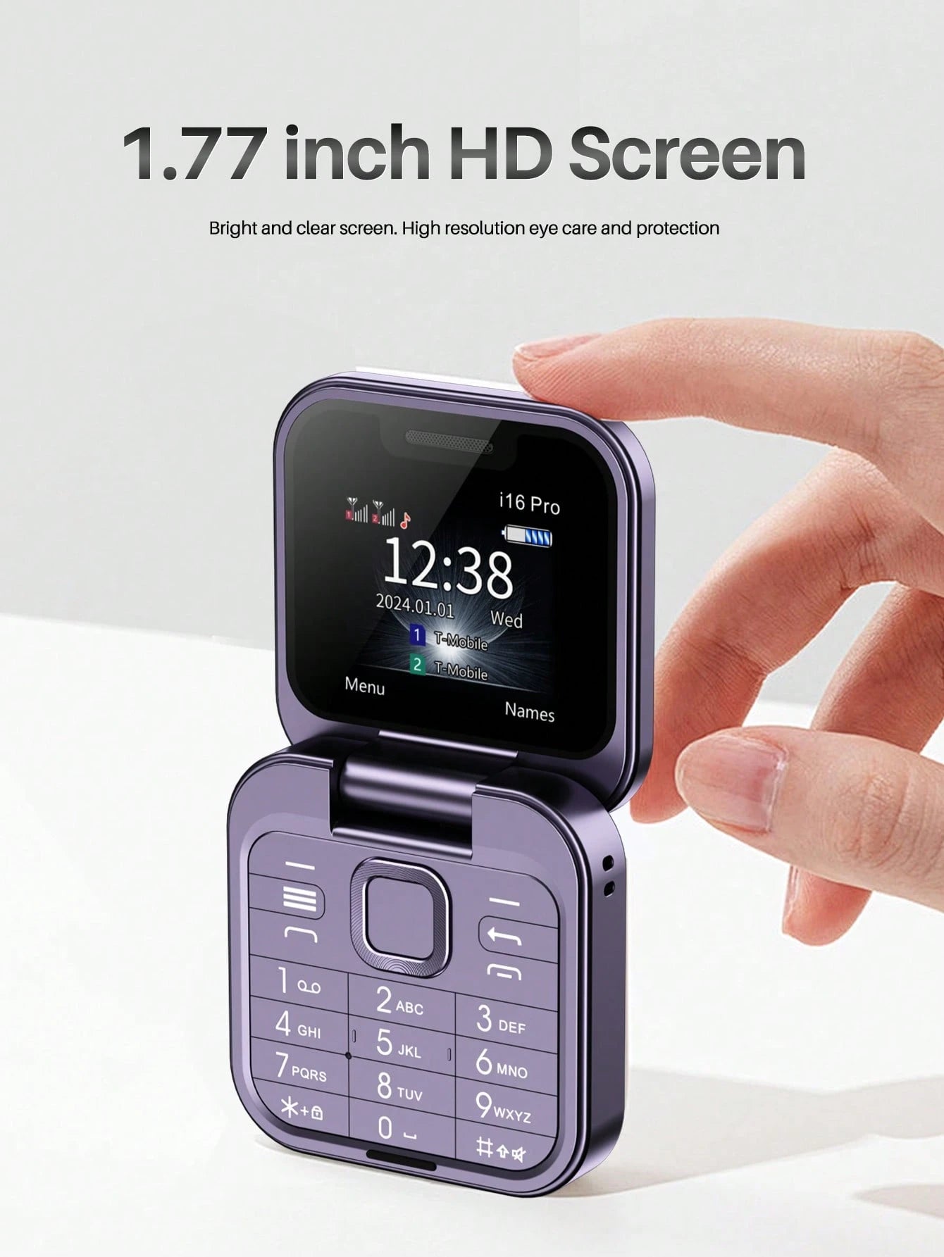 SERVO I16 Pro Mini Folding Phone 2G GSM Dual SIM Quick Dial Video Player 3.5mm Earphone Jack FM Flip Phone