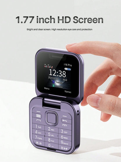 SERVO I16 Pro Mini Folding Phone 2G GSM Dual SIM Quick Dial Video Player 3.5mm Earphone Jack FM Flip Phone