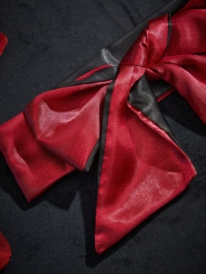 Sexy Satin Blindfold, Red Silk Eye Mask For Women, Romantic Lingerie Accessory, Soft Bedroom Blindfold For Date Night & Role Play