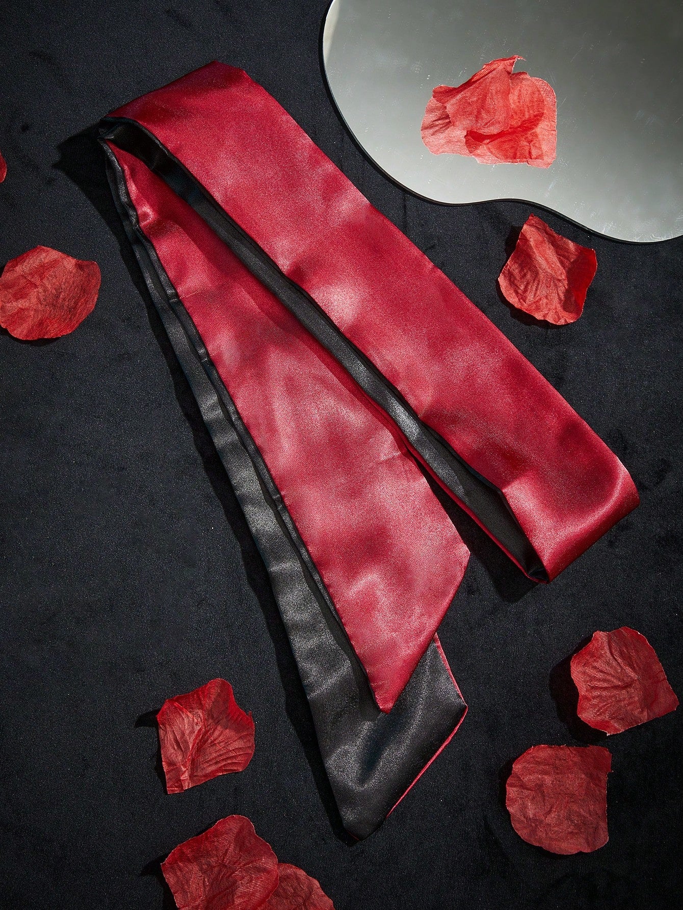 Sexy Satin Blindfold, Red Silk Eye Mask For Women, Romantic Lingerie Accessory, Soft Bedroom Blindfold For Date Night & Role Play