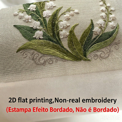 shangxia 2pcs Lily Of The Valley Pattern Pillow Covers, Vintage Botanical Embroidery Print Cushion Covers, Suitable For Living Room, Bedroom, Holidays, Parties (No Pillow Insert) (No Embroidery) (Mult