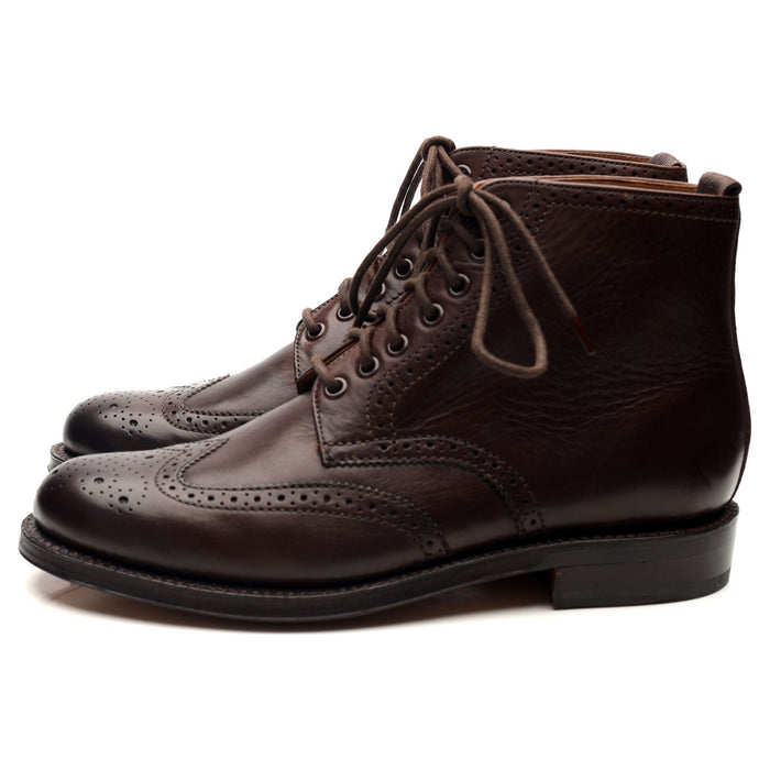 'Sharp' Dark Brown Leather Brogues Boots UK 7.5 G