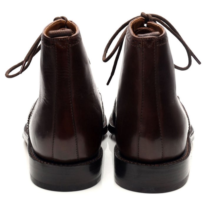 'Sharp' Dark Brown Leather Brogues Boots UK 7.5 G