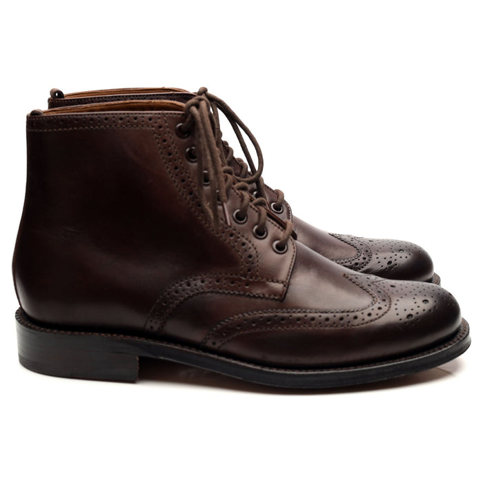 'Sharp' Dark Brown Leather Brogues Boots UK 7.5 G